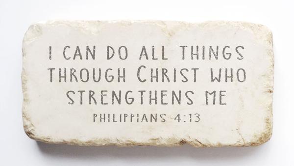 Twelve Stone Art Philippians 4:13 Scripture Stone (4 x 2 x 1")