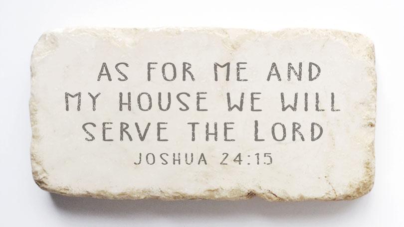 Twelve Stone Art Joshua 24:15 Scripture Stone (4 x 2 x 1")