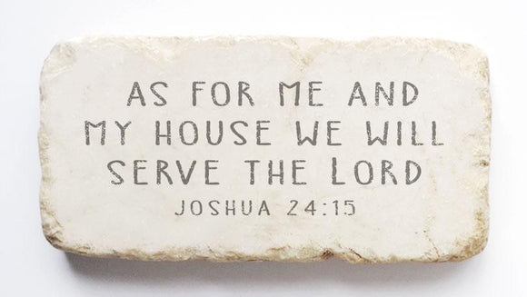 Twelve Stone Art Joshua 24:15 Scripture Stone (4 x 2 x 1