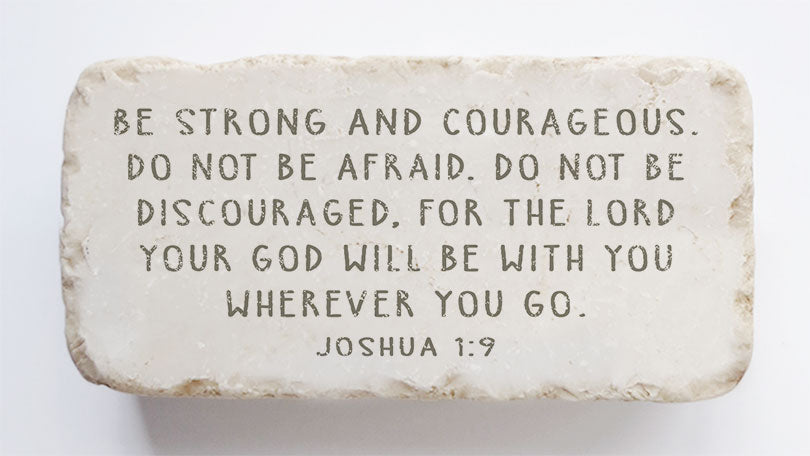 Twelve Stone Art Joshua 1:9 Scripture Stone (4 x 2 x 1")
