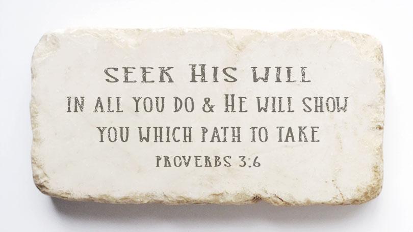 Twelve Stone Art Proverbs 3:6 Scripture Stone (4 x 2 x 1")