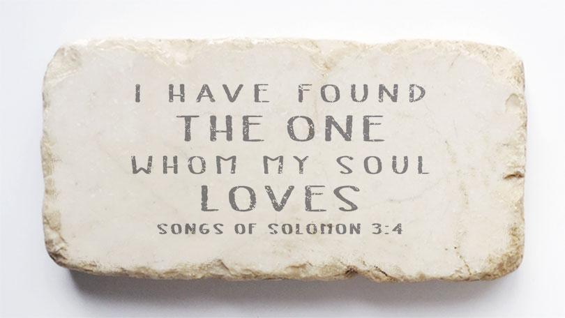 Twelve Stone Art Song of Solomon 3:4 Scripture Stone (4 x 2 x 1")