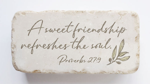 Twelve Stone Art Proverbs 27:9 Scripture Stone (4 x 2 x 1")