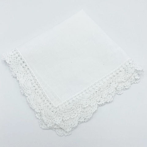 OP Lace Handkerchief - White