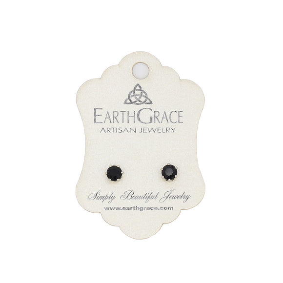 Earth Grace Sterling Silver Ebony Harmony Stud Earrings