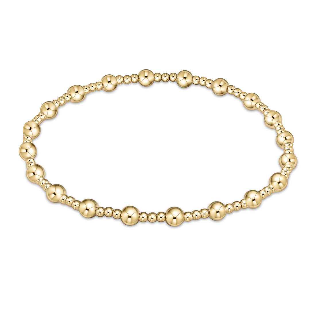 enewton Classic Sincerity Pattern 4mm Bead Bracelet - Gold