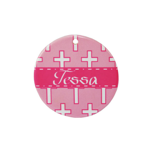 Conde DyeTrans Sublimation Blank Porcelain Ornament - 3" Round w/Cord Hanger