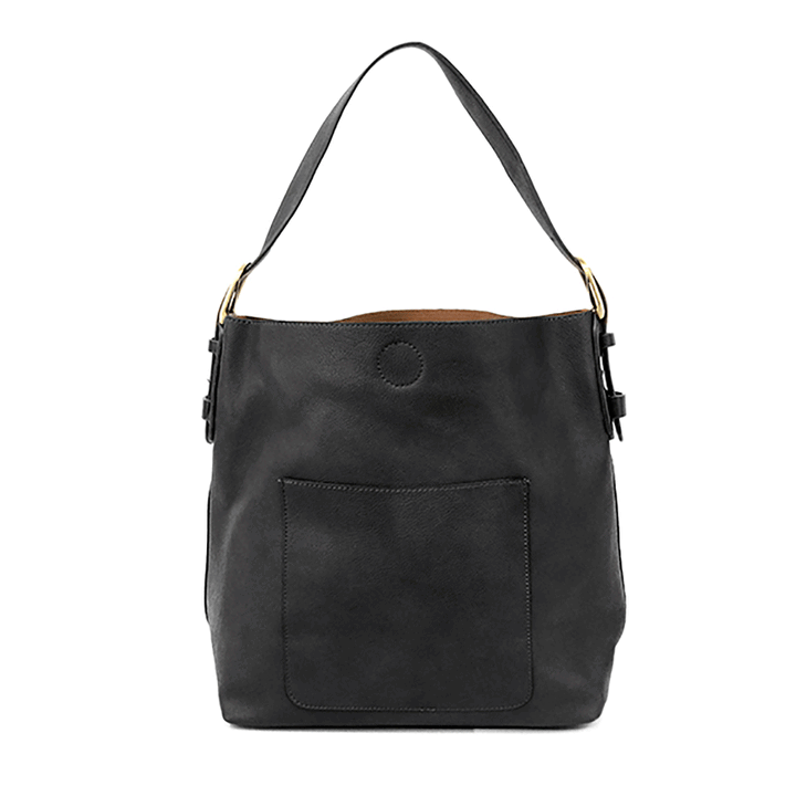 Joy Susan Classic Hobo Handbag - Black/Black Handle