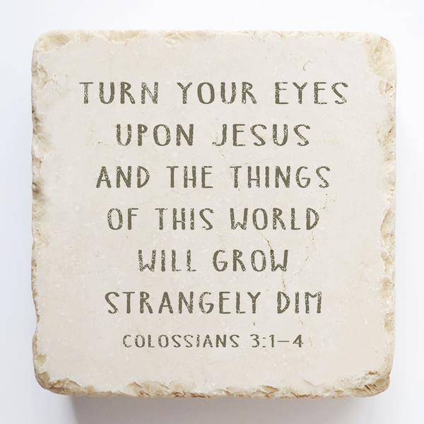 Twelve Stone Art Colossians 3:1-4 Scripture Stone (2 x 2 x 1")