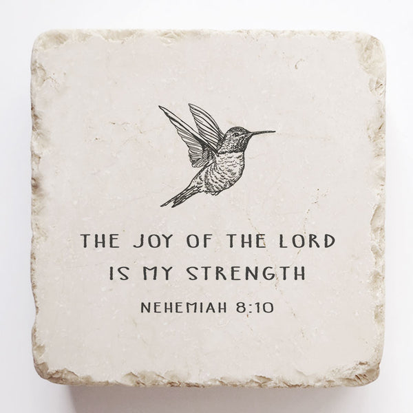 Twelve Stone Art Nehemiah 8:10 Scripture Stone (2 x 2 x 1")