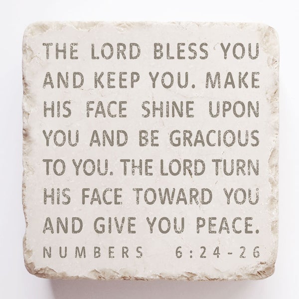 Twelve Stone Art Numbers 6:24-26 Scripture Stone (2 x 2 x 1")