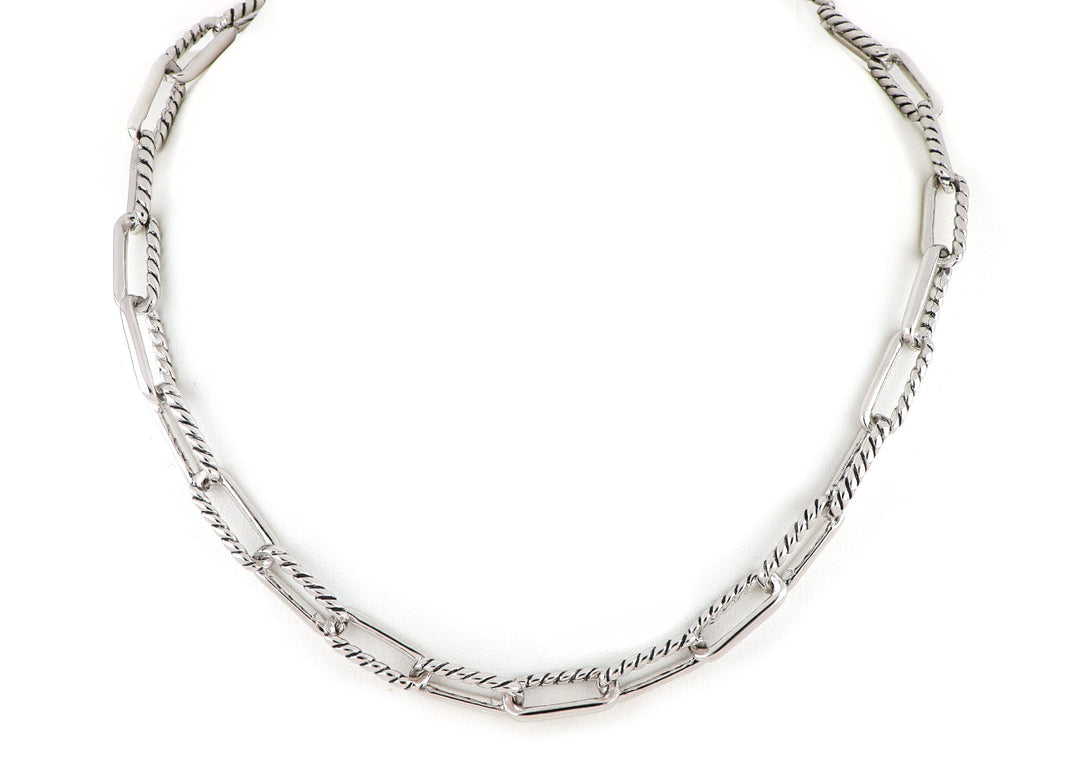 John Medeiros Diamante JM Large Link Necklace - 18.5" Rhodium