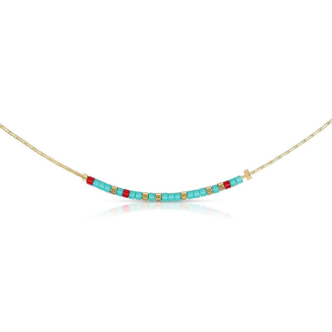 Dot & Dash Morse Code Necklace - Blessed