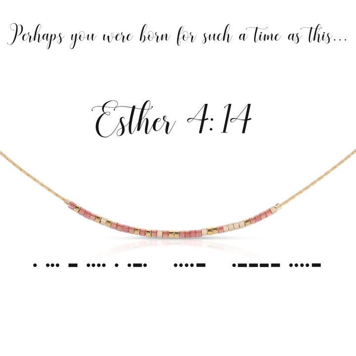 Dot & Dash Morse Code Necklace - Esther 4:14