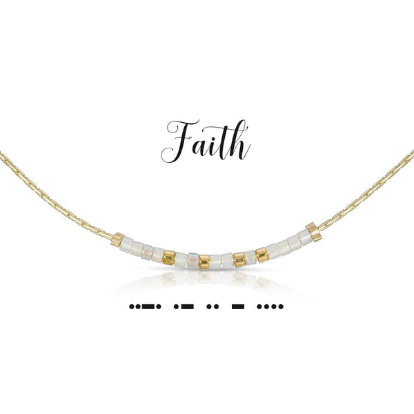 Dot & Dash Morse Code Necklace - Faith