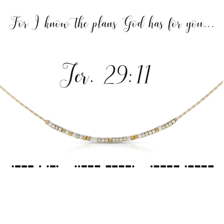 Dot & Dash Morse Code Necklace - Jeremiah 29:11