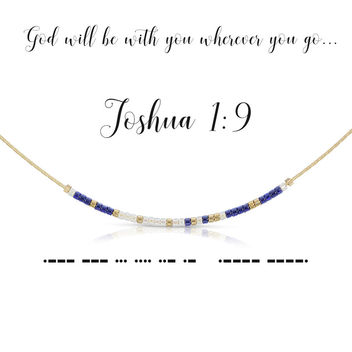 Dot & Dash Morse Code Necklace - Joshua 1:9