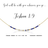 Dot & Dash Morse Code Necklace - Joshua 1:9