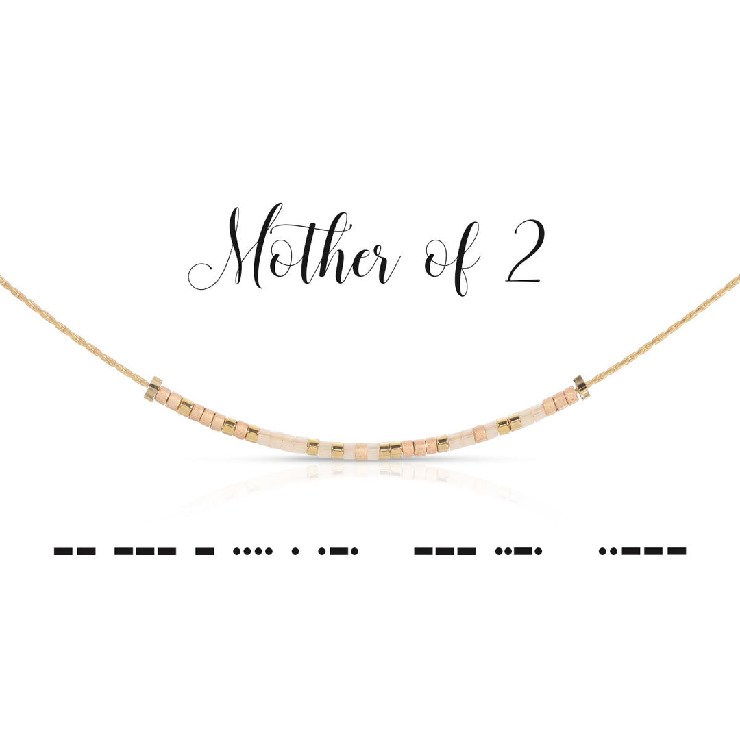Dot & Dash Morse Code Necklace - Mother of Two