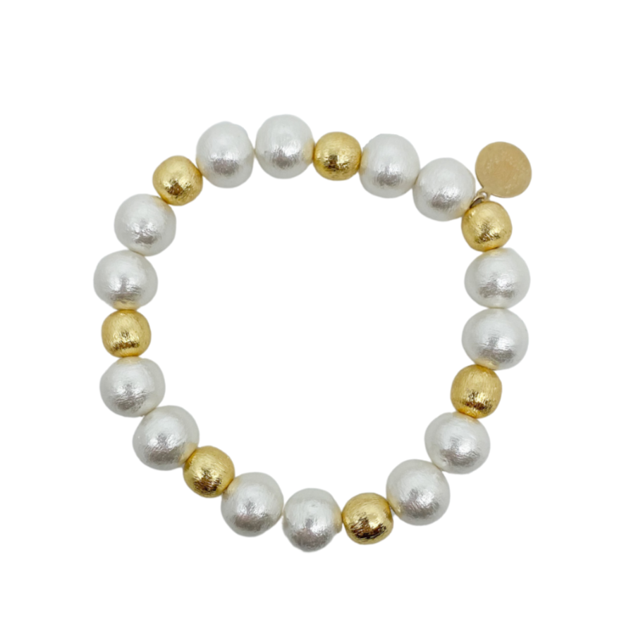 Donohue Collection Olivia Cotton Pearl & Multi Gold Bracelet