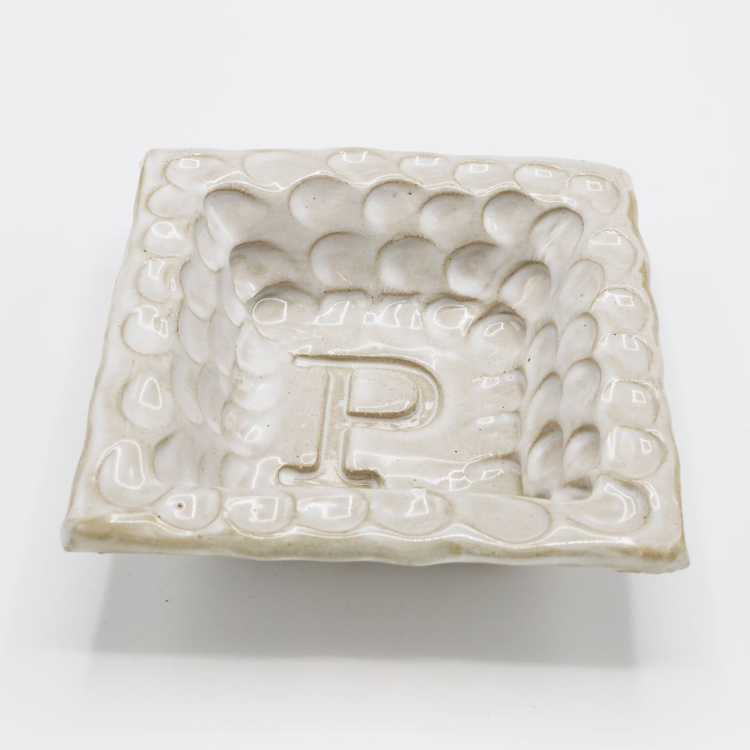 Fingerprint Monogram Bowl w/Letter P - High Cotton