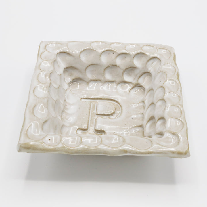 Fingerprint Monogram Bowl w/Letter P - High Cotton