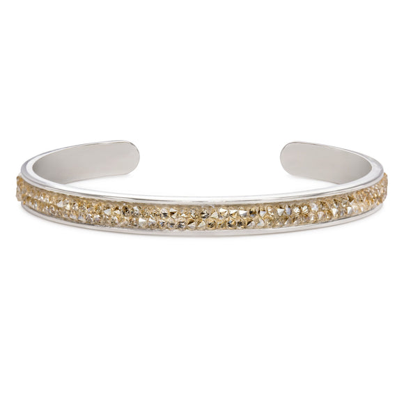 Luca + Danni Silver Tone Champagne Channel Cuff Bracelet