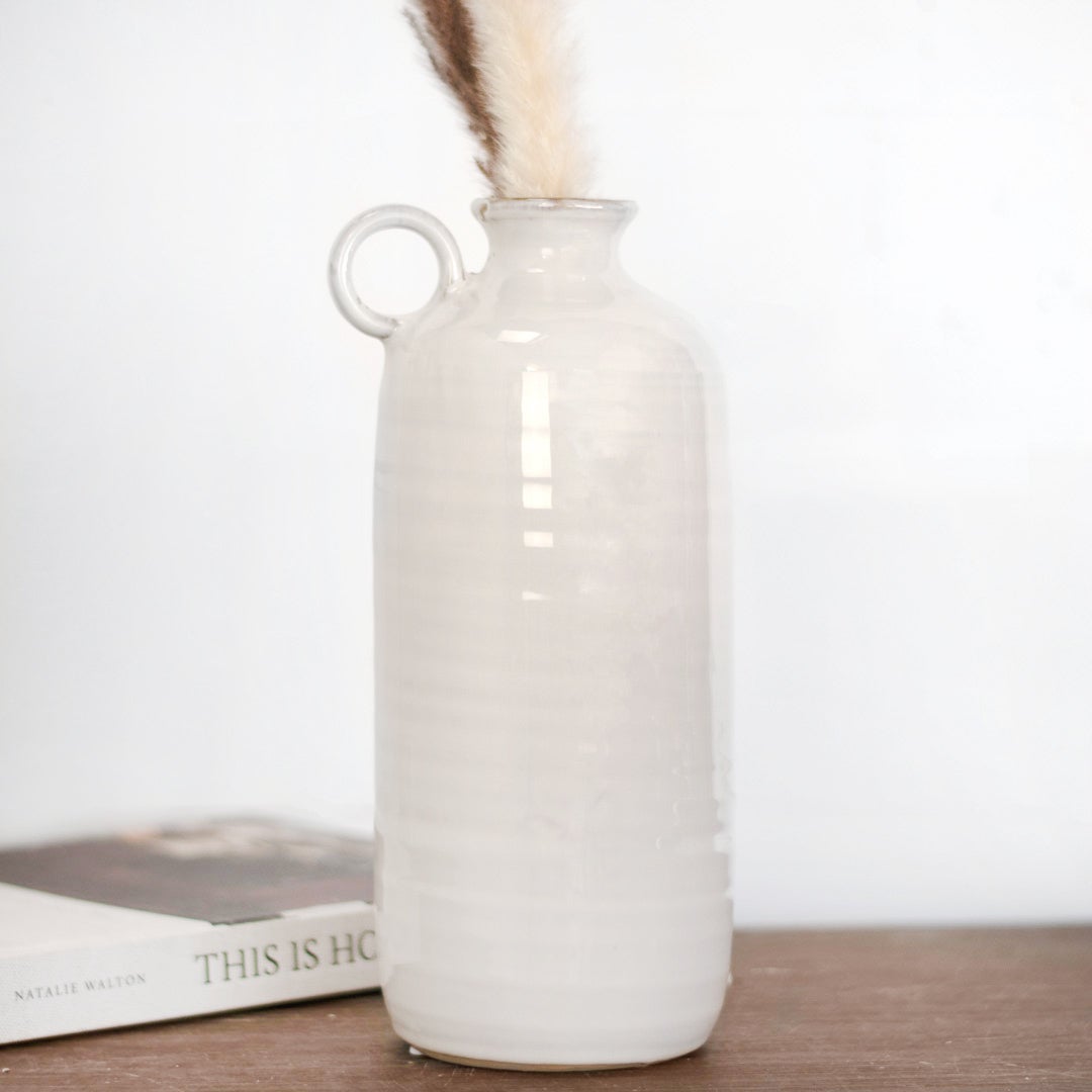 PD Home & Garden White Handle Vase