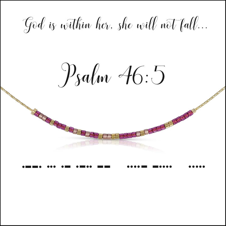 Dot & Dash Morse Code Necklace - Psalm 46:5