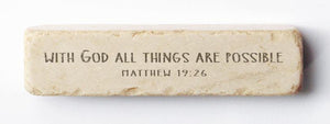 Twelve Stone Art Matthew 19:26 Scripture Stone (4 x 1 x 1")
