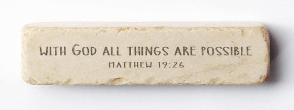 Twelve Stone Art Matthew 19:26 Scripture Stone (4 x 1 x 1