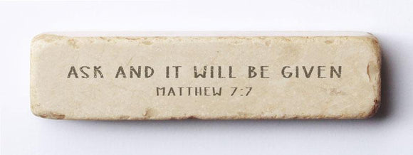 Twelve Stone Art Matthew 7:7 Scripture Stone (4 x 1 x 1