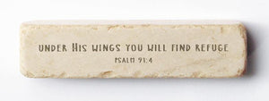 Twelve Stone Art Psalm 91:4 Scripture Stone (4 x 1 x 1")