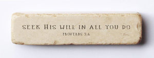 Twelve Stone Art Proverbs 3:6 Scripture Stone (4 x 1 x 1")