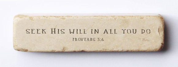 Twelve Stone Art Proverbs 3:6 Scripture Stone (4 x 1 x 1