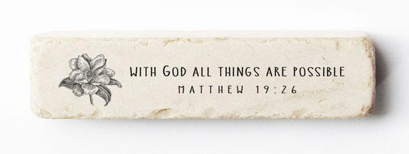 Twelve Stone Art Matthew 19:26 Scripture Stone (4 x 1 x 1