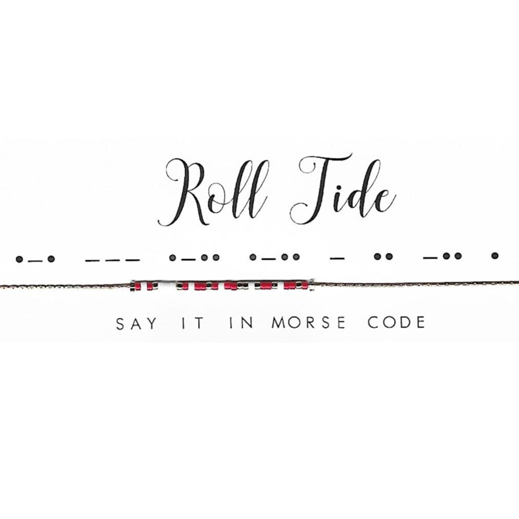 Dot Dash Morse Code Necklace Roll Tide Daisy Lane Gifts LLC Dot dash morse code necklace roll tide daisy lane gifts llc