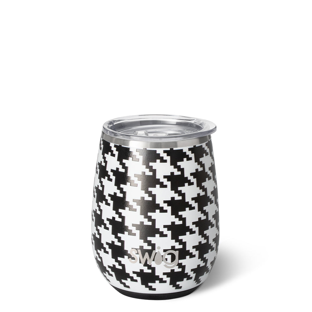 Swig 14oz Stemless Wine Cup - Houndstooth