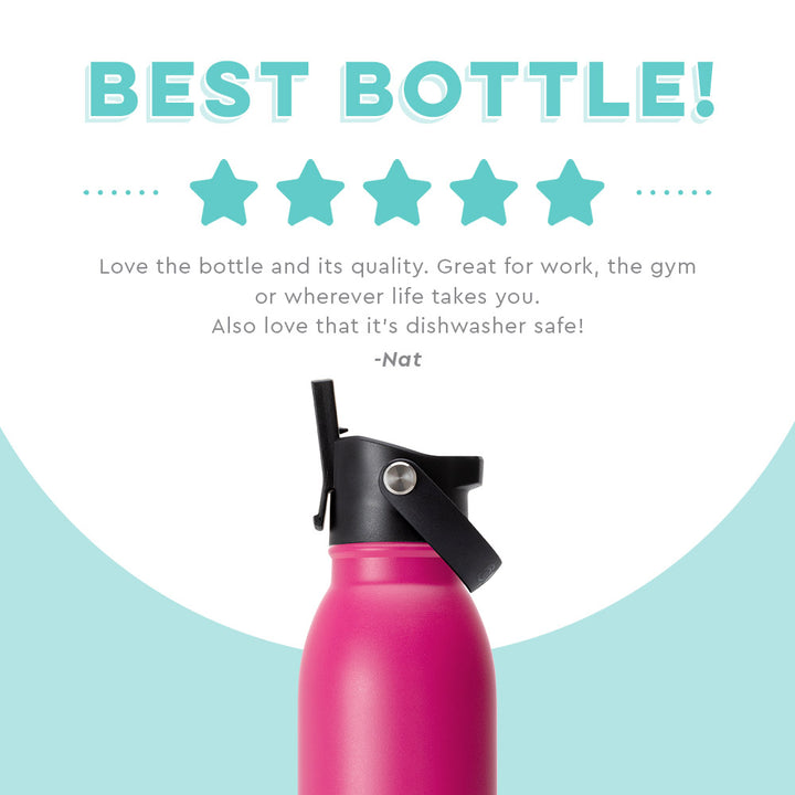 PGD Swig Flip + Sip 20oz Water Bottle - Hot Pink w/Personalization