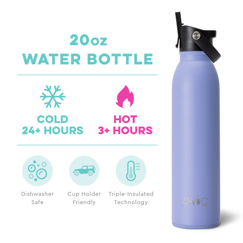 PGD Swig Flip + Sip 20oz Water Bottle - Hydrangea w/Personalization