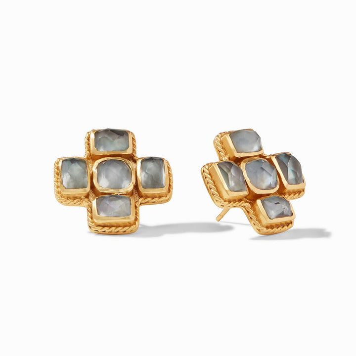 Julie Vos Savoy Earrings - Gold/Iridescent Charcoal Blue