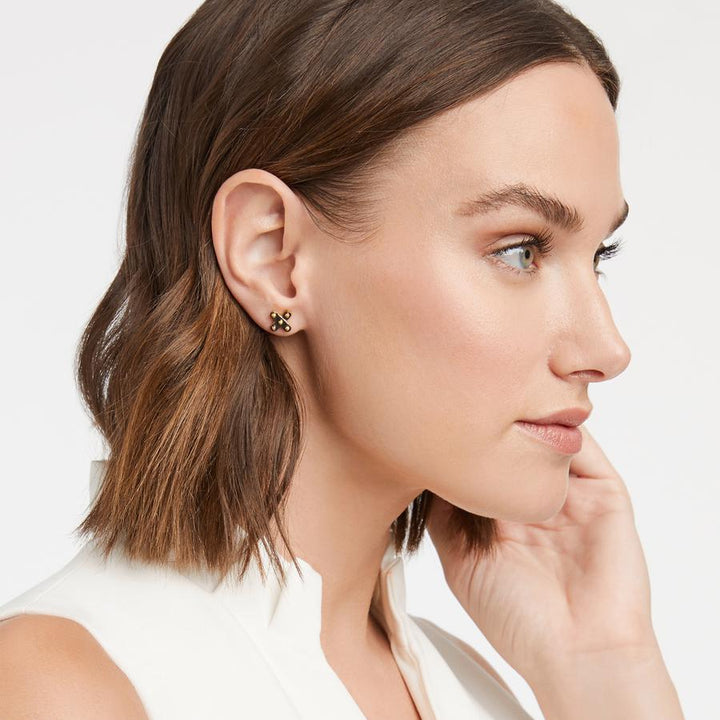Julie Vos SoHo Demi X Stud Earrings - Gold
