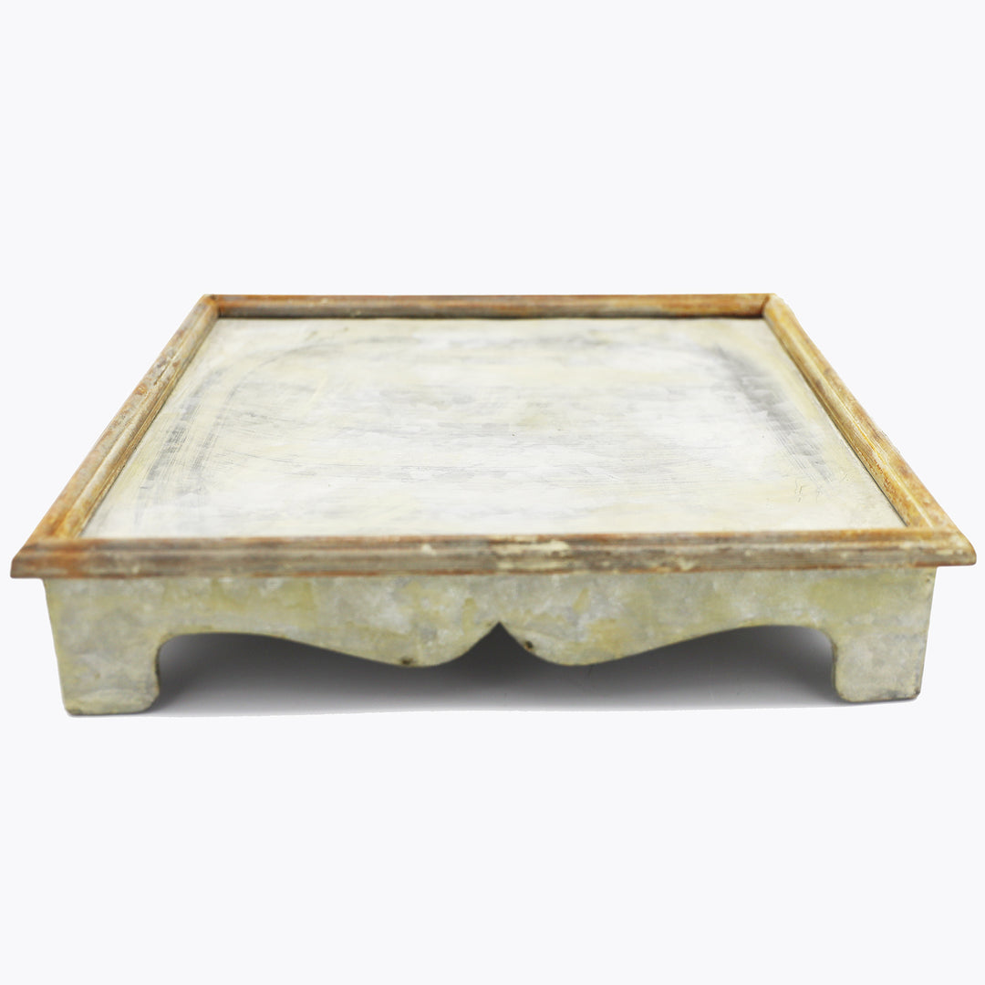 Trade Cie Galvanized Pedestal Tray - Large