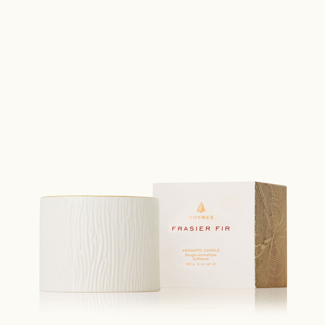 Thymes Ceramic Poured Candle, Petite - Frasier Fir