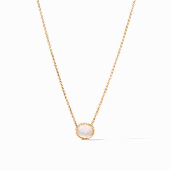Julie Vos Verona Solitaire Necklace - Iridescent Clear Crystal