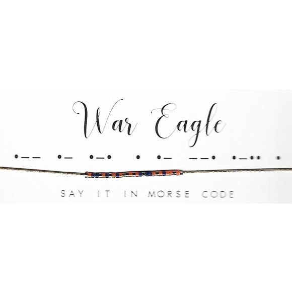 Dot & Dash Morse Code Necklace - War Eagle