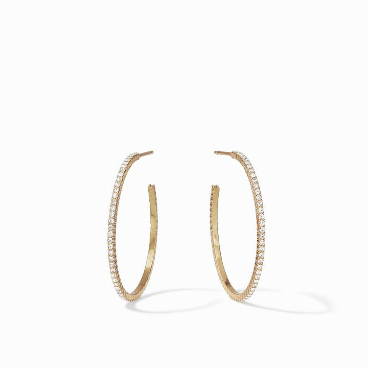 Julie Vos Windsor Hoop Earrings -  Gold/Cubic Zirconia/Medium