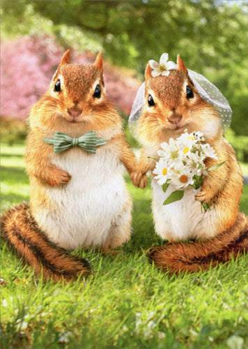 Avanti Press Chipmunk Bride & Groom Card