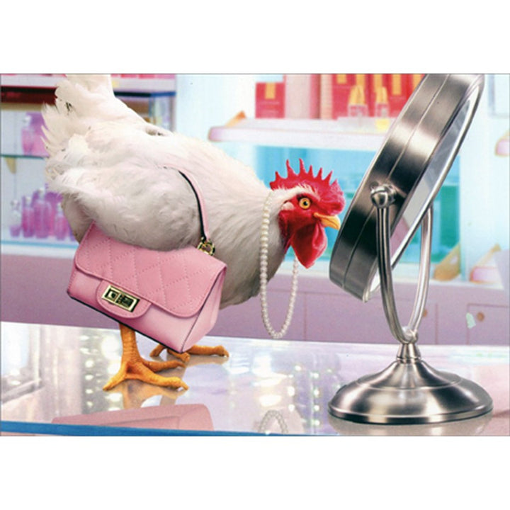 Avanti Press Chicken/Makeup Mirror Stand Outs Pop Up Birthday Card