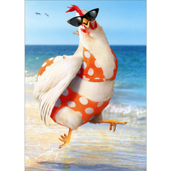 Avanti Press Bikini Chicken Birthday Card